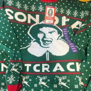 Men's Green Holiday Knit Sweater with Graphic